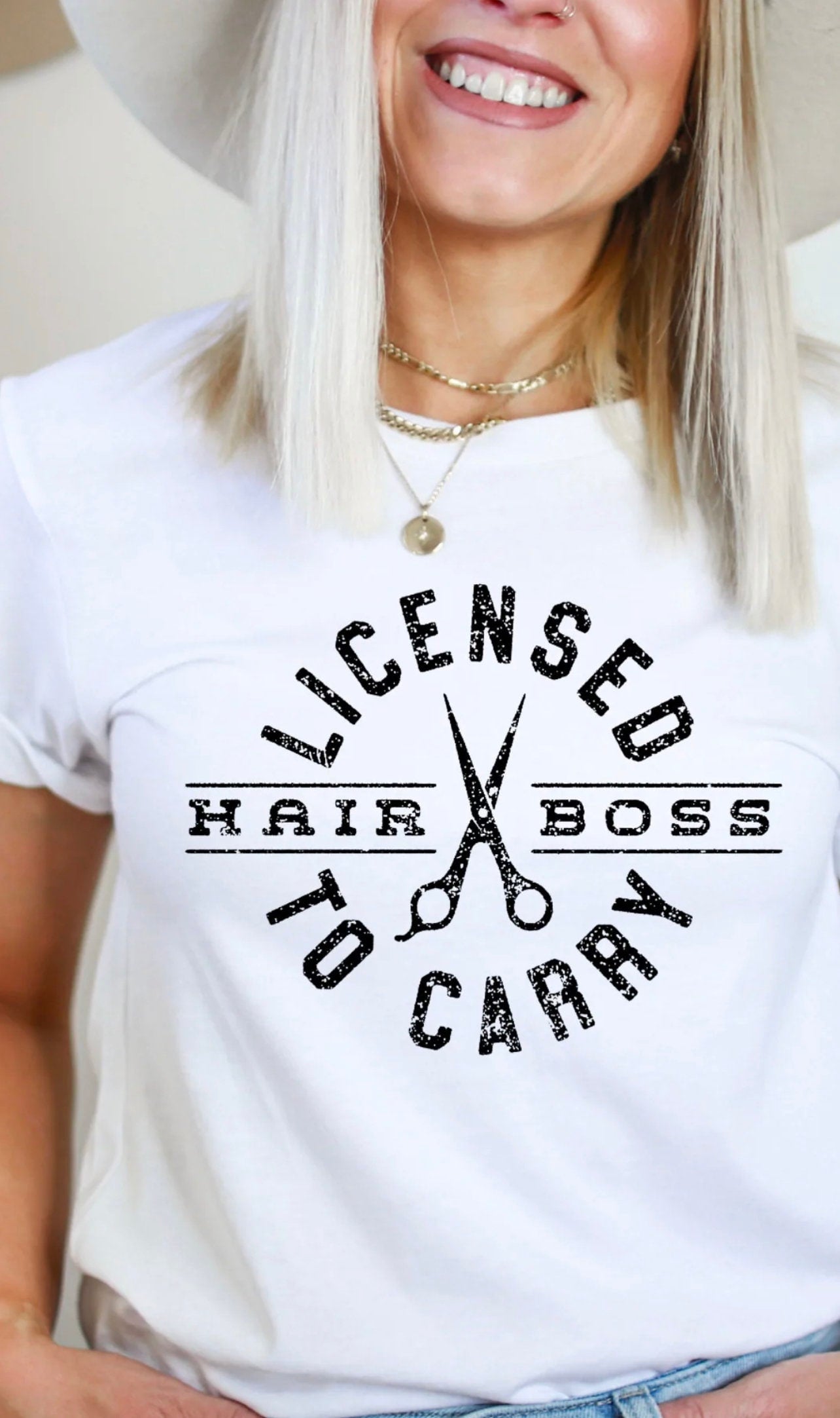 Licensed to carry, hair boss, short sleeve T-shirt screen print