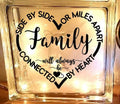 Lighted glass block. Family, side by side